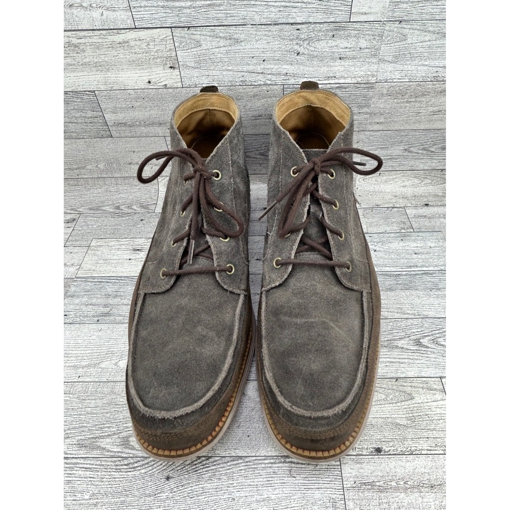 Cole Haan Grand.OS Men Size 11.5 M Grey Suede Moc Toe Chukka Boots C23433 - Picture 3 of 14